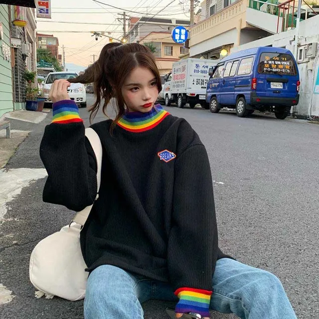 Kawaii Harajuku Rainbow Parts Sweater 1