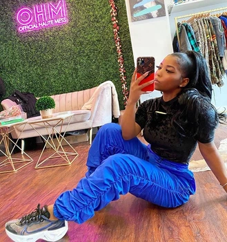 

Streetwear Joggers Women Stacked Sweatpants Women Plus Size High Waist Pants Trousers Korean Style Casual Summer Cargo Pants