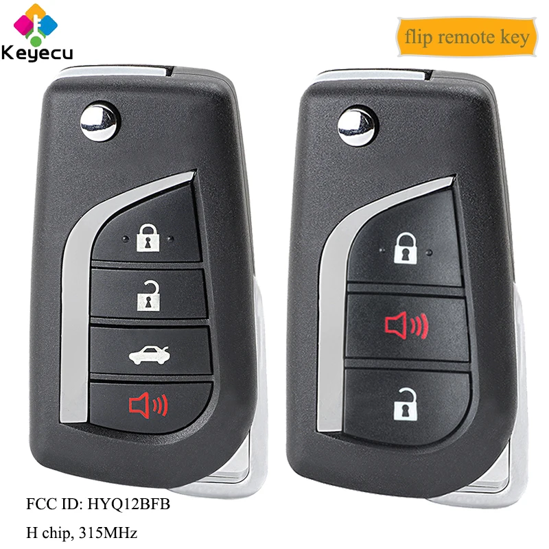 KEYECU флип пульт дистанционного управления автомобильный ключ с 3/4 кнопками и 315