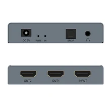4K x 2K الجلاد منافذ HDMI 1x2 (1 في 2 خارج HDMI التبديل دعم 1080P ل العارض مع spdif و 3.5 مللي متر مستخرج الصوت