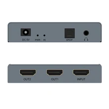 

4Kx2K Switcher Ports HDMI 1x2 (1 IN 2 out HDMI Switch Support 1080P for Projector with spdif and 3.5mm audio extractor