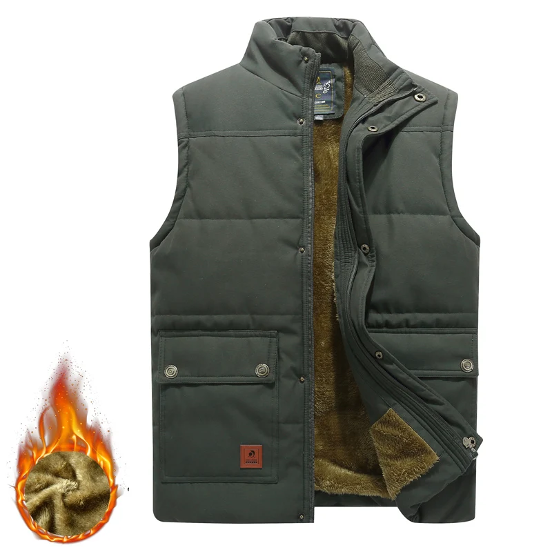 2021 Fashion Male Fur Warm Waistcoat Jacket Fleece Vest Men's Large Size 8XL Clothing Winter Jackets Sleeveless Coat | Мужская