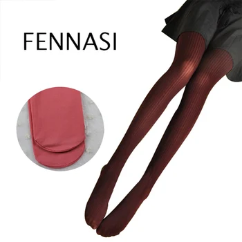 

FENNASI Nylons Vertical Stripes Tights Women Erotic Winter Woman Pantyhose With Print Sexy Winter Strumpfhose Women's Warm Tight
