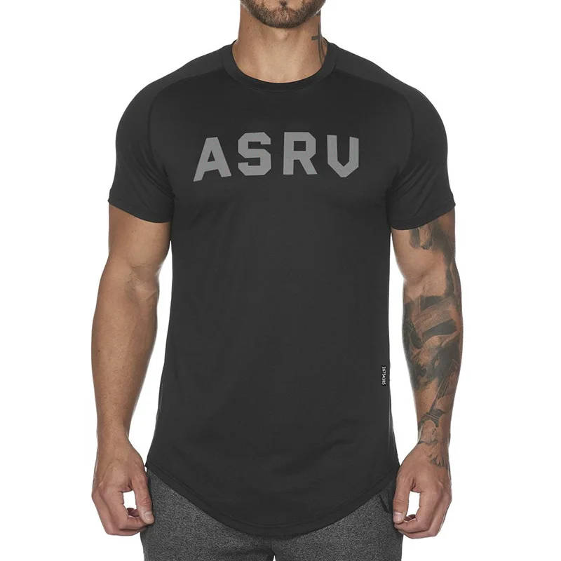 Asr Мужская футболка для фитнеса спортзала спорта бега свободная дышащая