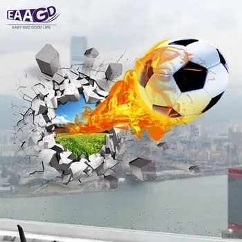 

3D Shot Football Kids Wall Decals Wall Stickers Removable Wall Stickers for Kids Nursery Bedroom Living Room