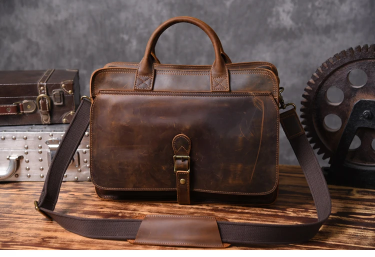 Luufan Топ класс ручной работы из натуральной кожи Портфель винтажная брендовая дизайнерская сумочка с плечевым ремнем западный стиль мода