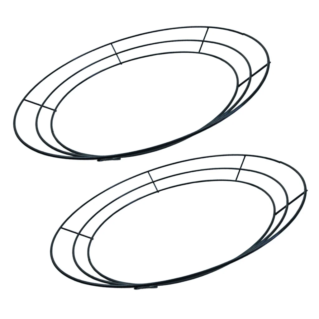 2-Pack Round Metal Wire Wreath Frame Form Hanger - Succulent Pot Metal Hanging Planter Plant Basket Holder - 30cm/ 12inch