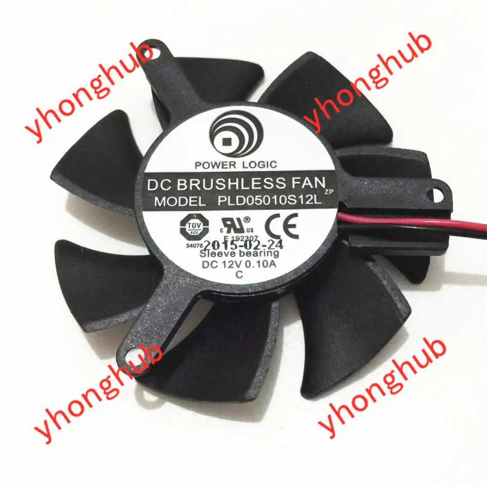 POWER PLD05010S12L สีเขียว DC 12V 0.10A 45X45X10มม.Server พัดลมระบาย ...