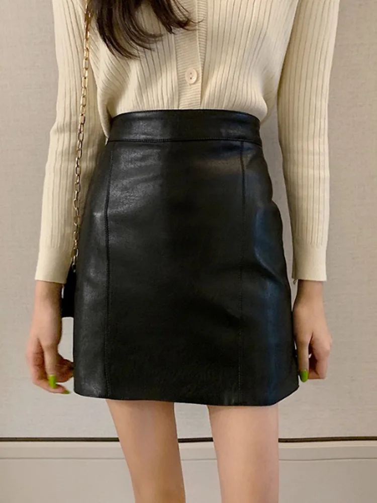 

Female Autumn 2019 New Style Korean-style Students A- line Short Skirt High-waisted Slimming Black And White with Pattern Skirt