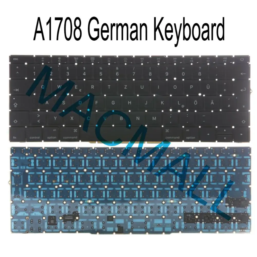 

New A1708 German keyboard For Macbook Pro Retina 13.3 " A1708 GR Keyboard Late 2016 Mid 2017 Year