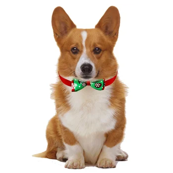 

Christmas Style Pet Dog Bow Tie Cat Collar Snowflake Bowknot Collars For Cats Small Dogs Poodle Teddy Pet Christmas Accessories