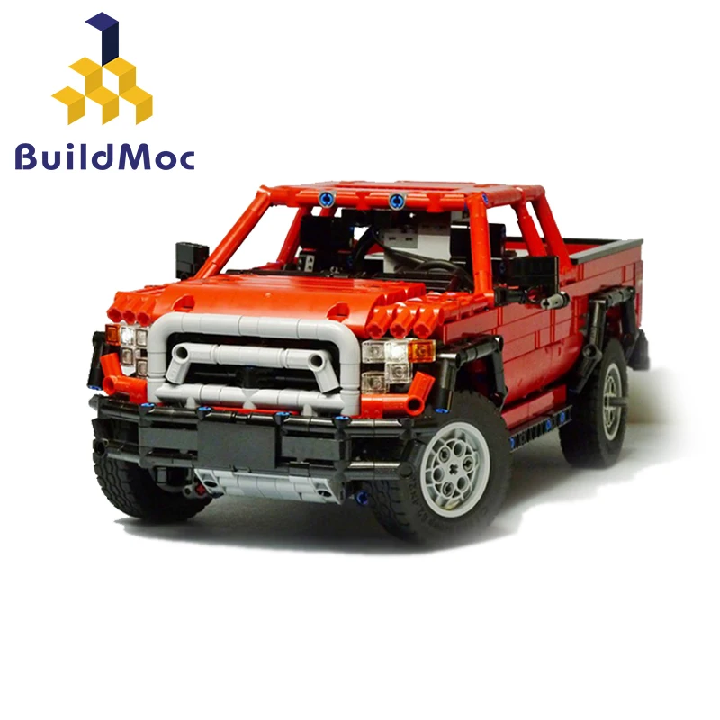 BulidMOC 4WD пикапы строительные блоки радиоуправляемые автомобильные игрушки багги