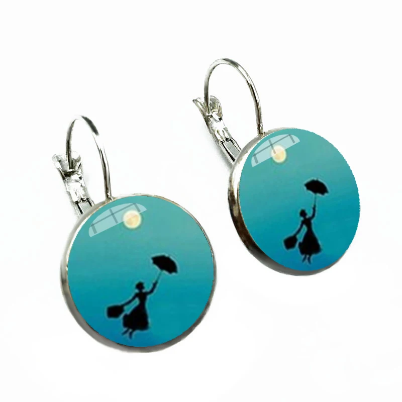 New Fashion Mary Poppins Earrings Steampunk Glass Dome Stud Earring for Women | Украшения и аксессуары