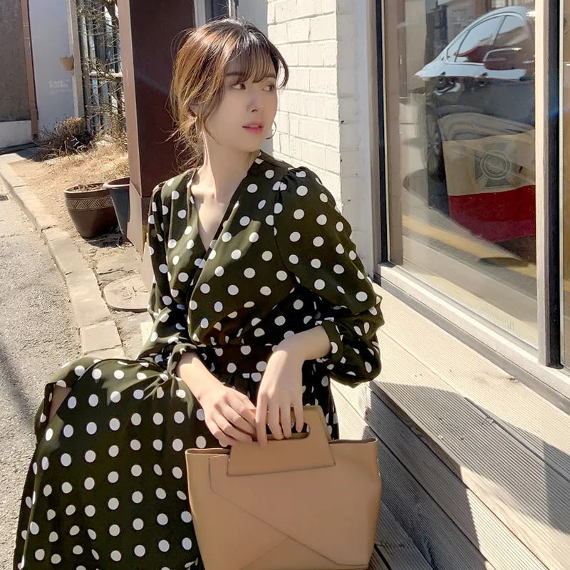 

Very Fairy of France Non-mainstream Polka Dot Dress Spring And Autumn 2020-Women's French fu gu qun Yamamoto Immortal over-the-K