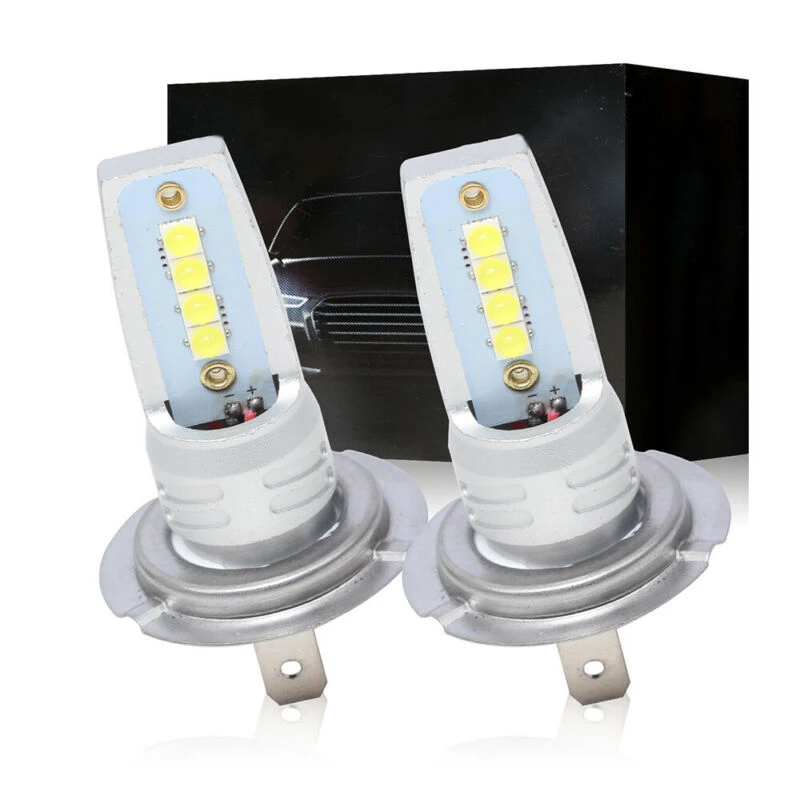 

2pcs Waterproof Car H7 LED Headlight Lamps COB Bulb 12W 600LM High Low Beam Truck Light System Lighting