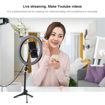 

With stand 26 30cm adjustable LED ring lights LED light hoops kit, makeup studio live selfie ring light USB rim of light youtube