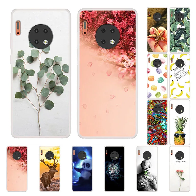 

For Huawei Mate 30 Pro Case Mate30Pro Ultra Slim Soft Silicone Case for Huawei Mate 30 Lite Cover Mate30 Pro Leaf Lips Fundas