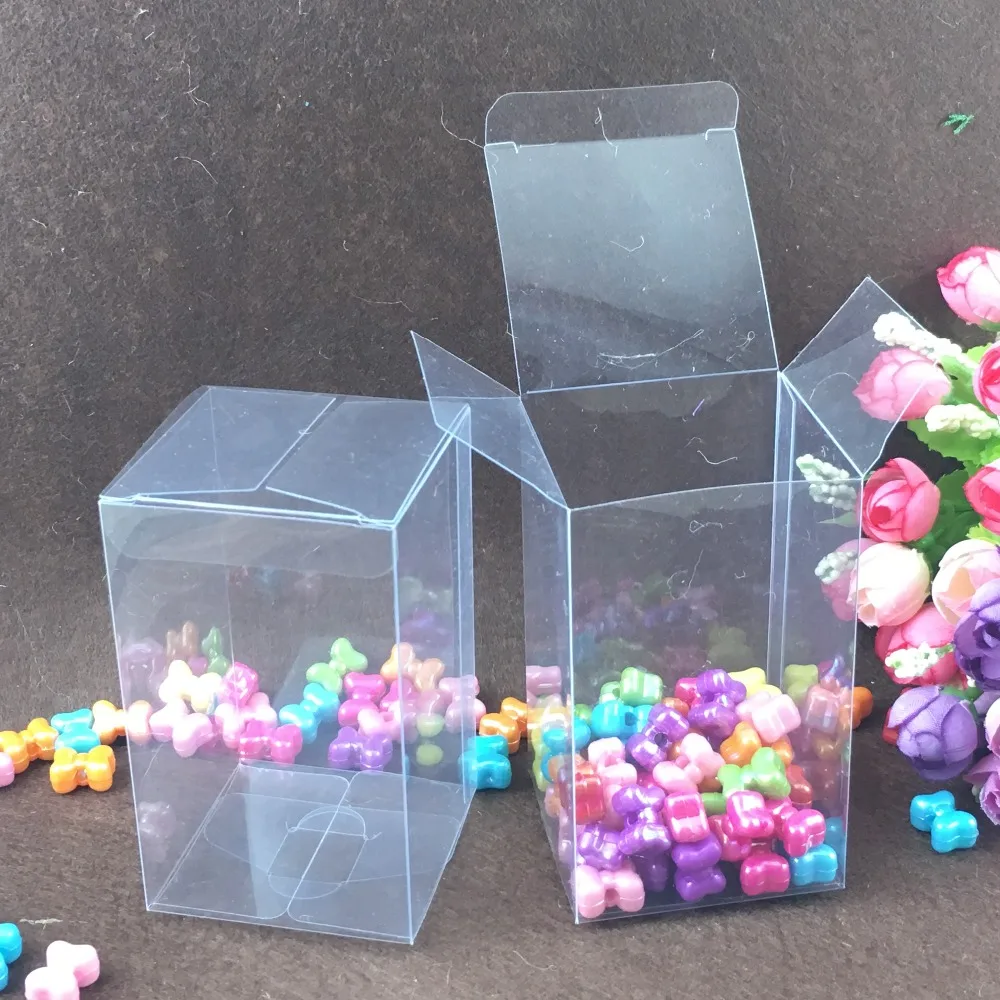 

50pcs 6*6*4cm clear plastic pvc box packing boxes for gifts/chocolate/candy/cosmetic/crafts square transparent pvc Box