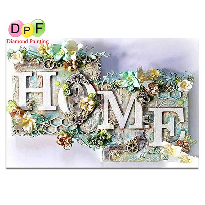 DPF Diy Diamond Painting Cross Stitch "home Flower" Full Square/round Diamond Embroidery Mosaic painting gift decor painting
