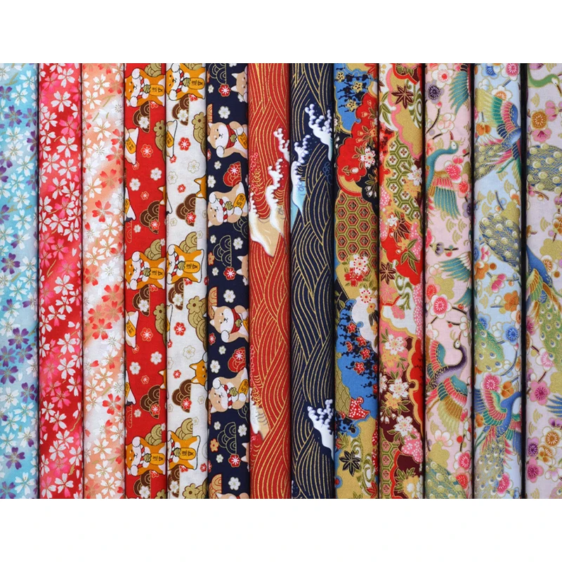 

DIY 35x50CM Multicolor Japan Zephyr Pattern Cotton Pur-cut Patchwork Fabric Bundle Sewing Quilting Crafts for Handmade