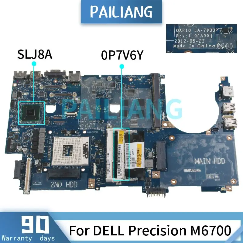 Placa-mãe para Computador Portátil Parpailiang Precisão M6700 Placa Principal Drive Slj8a Ddr3 Placa-mãe para notebook - Imagem 2