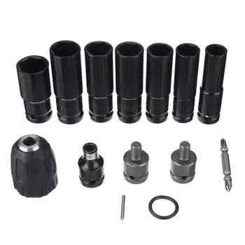 

14 in 1 7 Sleeve 14-22mm Electric Wrench Hex Socket Head Set Kit Electric Wrench Adapter for Impact Wrench Drill