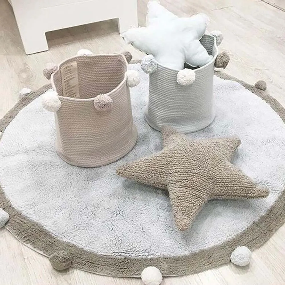 Корзина для белья и грязной одежды, корзина для хранения, тканая коробка-органайзер, детские игрушки, скандинавский декор для детской комнаты, украшение для дома HM0050