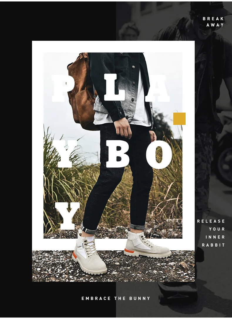 PLAYBOY/Новые мужские ботинки; повседневная обувь из высококачественной кожи; сезон осень-зима; рабочие ботинки в стиле ретро; обувь на платформе; водонепроницаемые ботинки