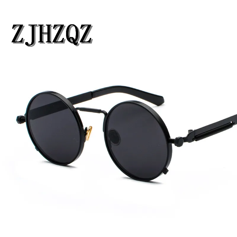ZJHZQZ, женские поляризованные солнцезащитные очки, мужские, стимпанк, круглые солнцезащитные очки, маленькие круглые линзы, очки в стиле панк, ретро, винтажные, авиаторы, солнцезащитные очки