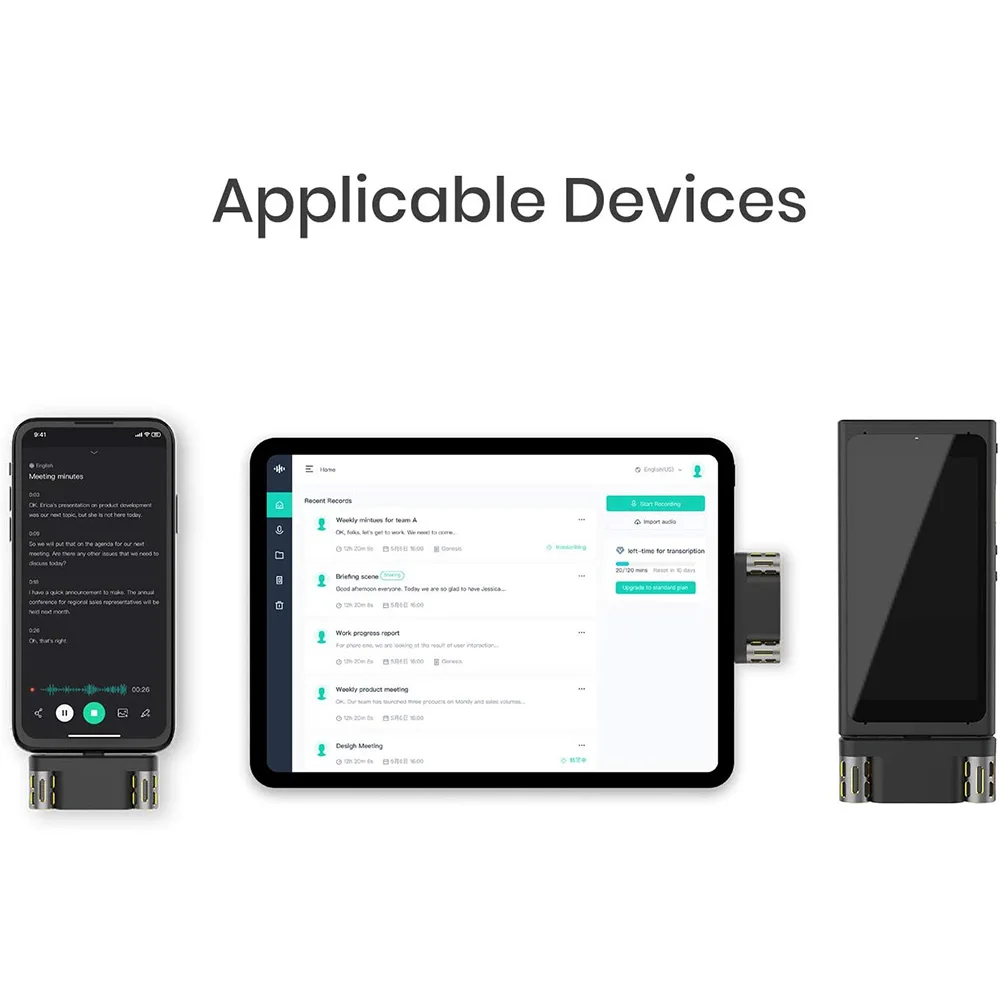Gravador de Voz Distâncias para Repórter c tipo Relâmpago Langogo Mini Microfone Case Receber Som Longas Advogado Usb Wav - Image 5