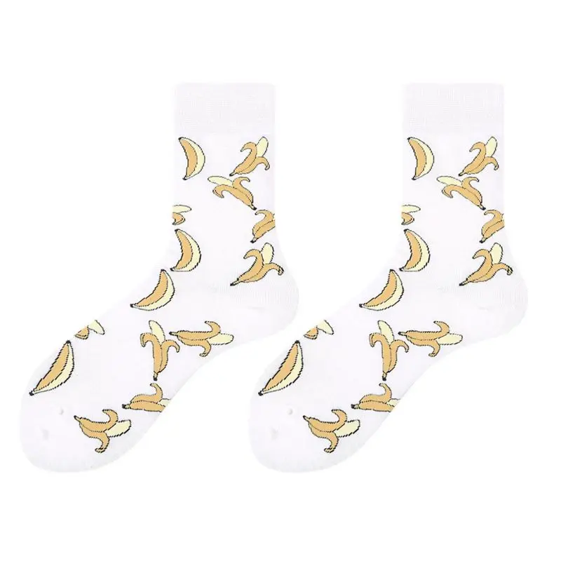 1 пара осенних носков унисекс в стиле Харадзюку чулочно-носочные изделия в стиле хип-хоп с изображением авокадо и бананов