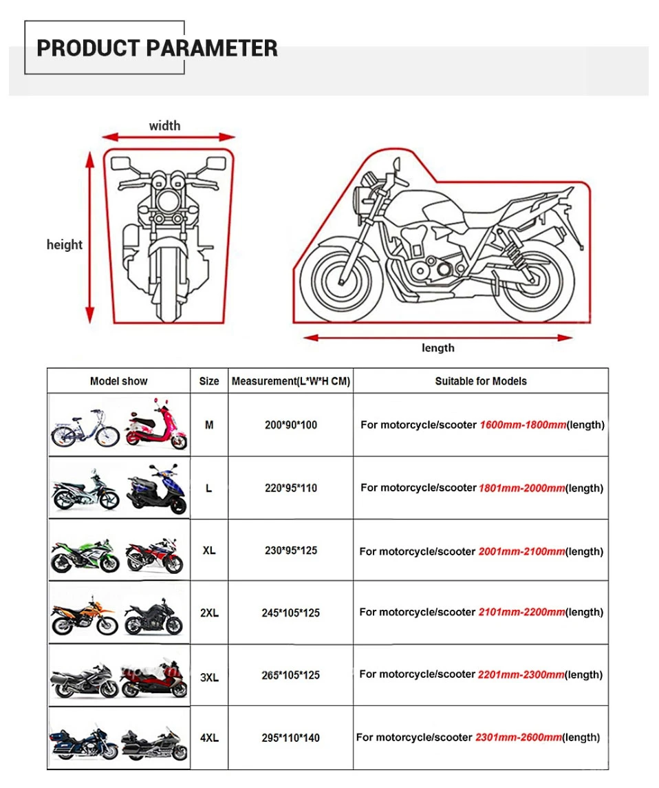 Capa de proteção para motocicleta, capa impermeável