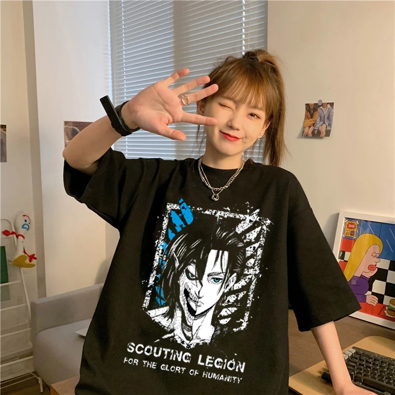 Футболка Мужская/женская с принтом атака на Титанов аниме Ackerman Levi | Женская