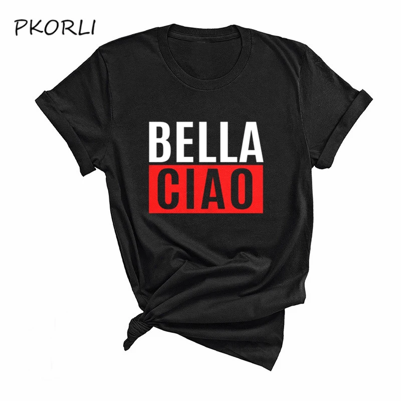 

BELLA CIAO Cotton T-shirts La Casa De Papel T Shirt Women Men Money Heist Tshirt Print Dali Mask Tokyo Berlin Dropshipping Tees