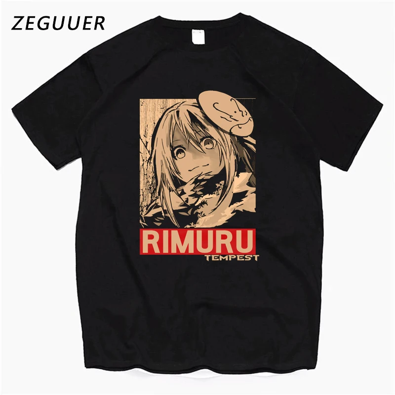 

Rimuru Tempest Men T Shirt Harajuku Fashion High Quality Printed T-Shirts Hipster Streetwear Pattern Tee Cool Men Clothing