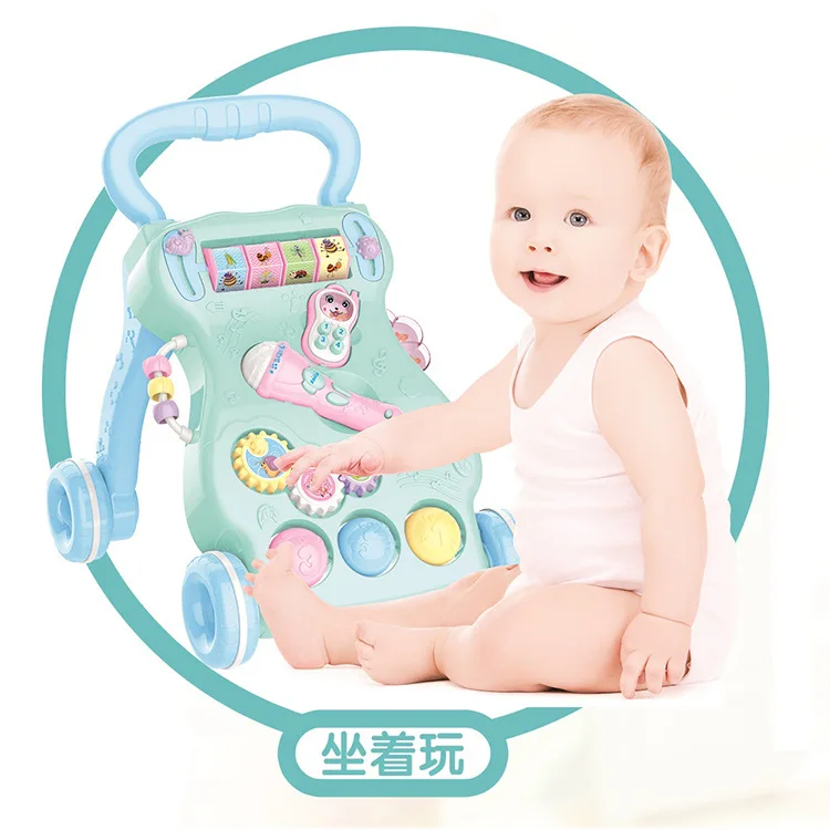 

CHILDREN'S Walkers Cart Music Baby Walker Early Education Multi-functional Adjustable Speed Stroller 0-3-Year-Old