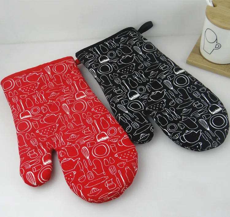 New Products Baking Tool Pattern Thick Kitchen Pieces Apron Microwave Oven Gloves Insulation Pad