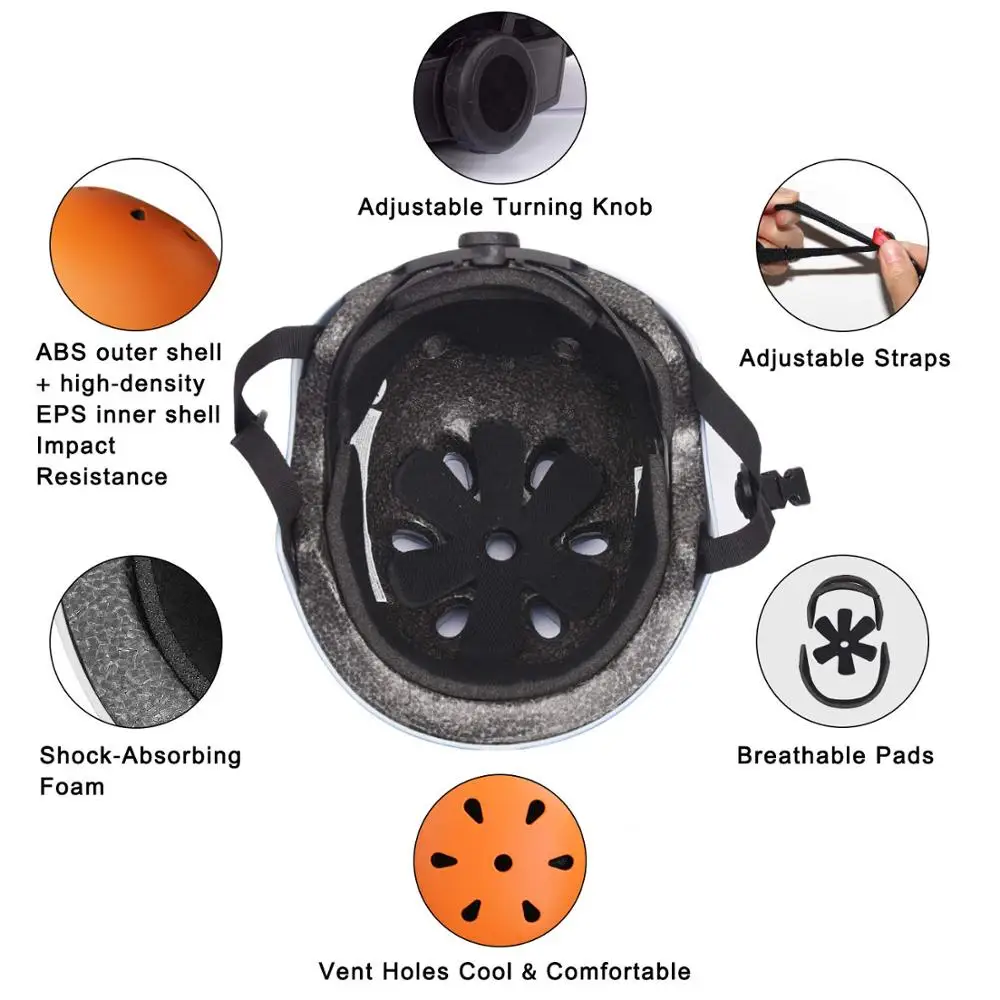 Children's helmet Knee Pads Wrist Elbow Sports Protective Gear Skateboard Capacete Skating Casco Set Boy and Girl Bike helmet