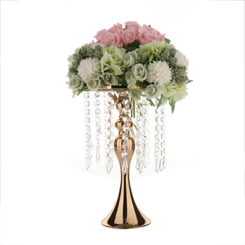 

Crystal Bead Flower Bracket Curtain Mermaid Candlestick Flower Bracket Vase Wedding Props Romantic Candlestick For Tieyi Wedding