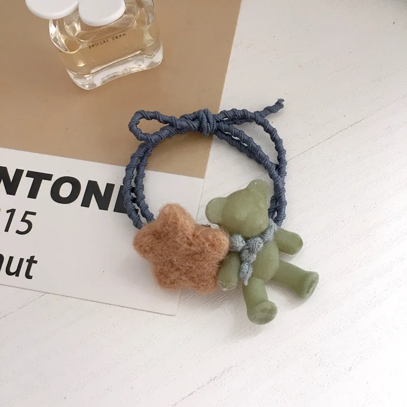 Красивый мультфильм красочные звезды Hairband резинка для волос для хвоста веревочные обручи для волос женская заколка для волос жемчуг аксессуары для волос