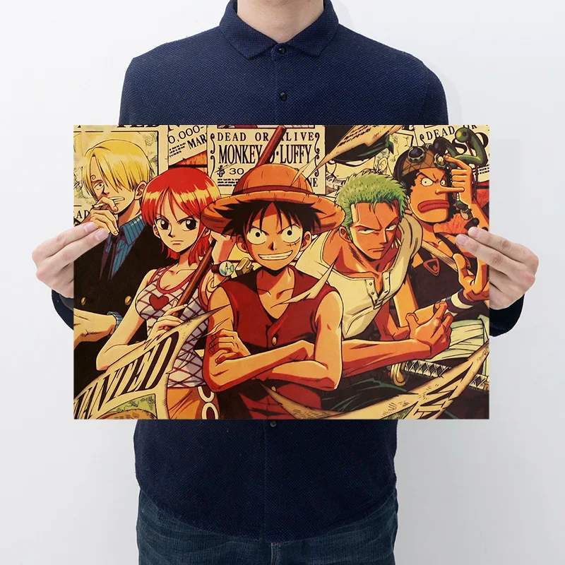 Classic Cartoon Comic Retro Kraft Paper Poster Vintage One Piece Ace Adornment Movie Posters Home Decoration Wall Sticker | Дом и сад