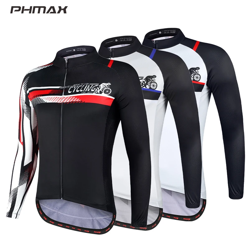 PHMAX Long Sleeve Cycling Jerseys Men Quick Dry Autumn Mountain Bike
