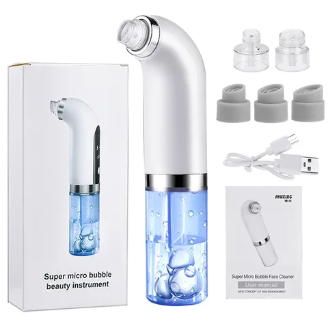 Small Bubble Blackhead Remover USB Rechargeable Water Cycle Pore Acne Pimple Removal Vacuum Suction Facial Cleaner Tool