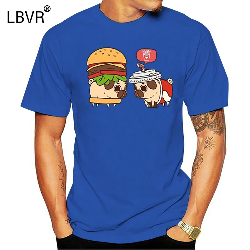 Забавные мопсы Burger футболка Мужская с принтом мопса camiseta mujer manga larga аниме принт