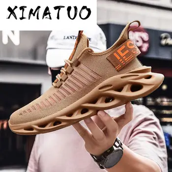 

2020 Summer Breathable Sneakers Men Comfortable Outdoor Jogging Tenis Sport High Top Shoes Men Lace-up Lightweight Casual Shoes
