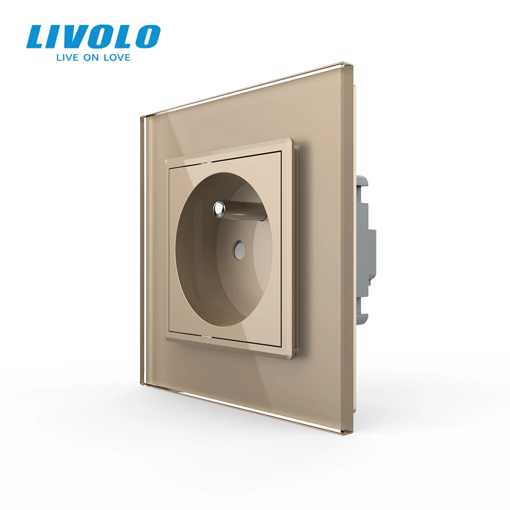Настенная розетка Livolo белая стеклянная панель 100 ~ 250 В переменного тока 16 А без