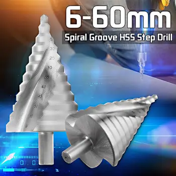 

6-60mm 12cm HSS Step Drill Bit High Speed Steel Drill Tool Steel Cone Drill Bit Set Step Drill Titanium Step Cone Drill Bit Set
