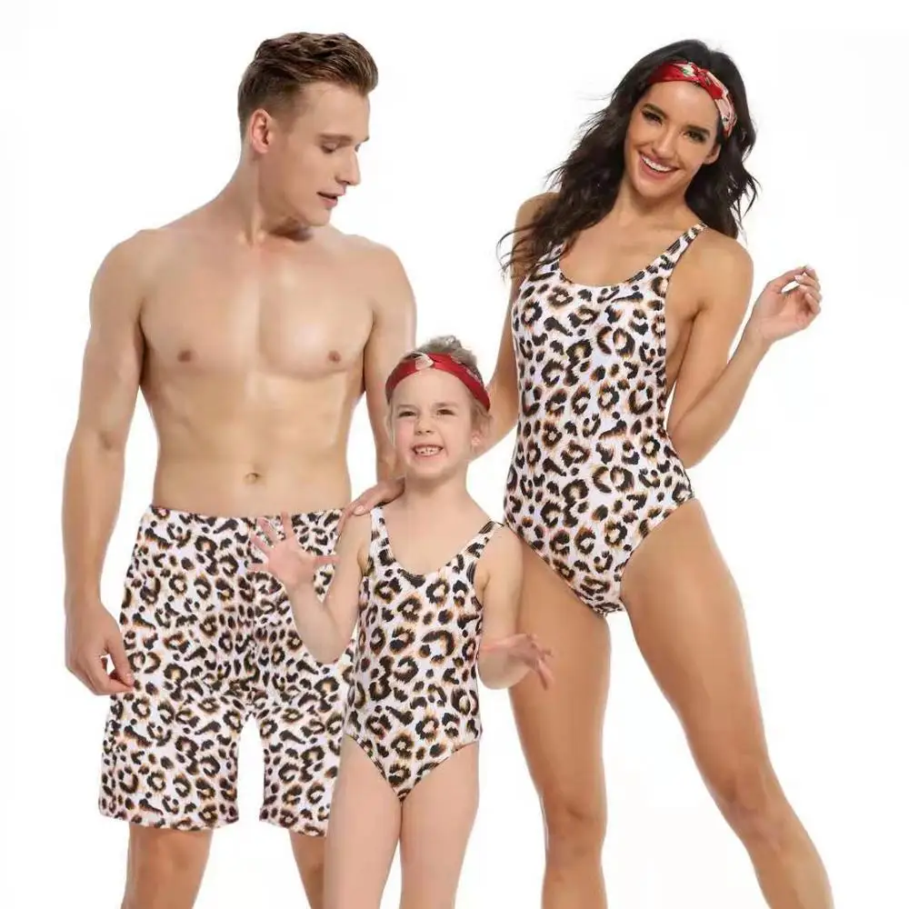 

Summer One-Piece Leopard Swimsuit Print Parent-child Family Swimsuit