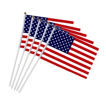 

Small Outdoor Hand Banner Flag Usa American Donald Trump 2020 Flag Banner Quality Banderas Del Mundo Room Decoration EA60QZ