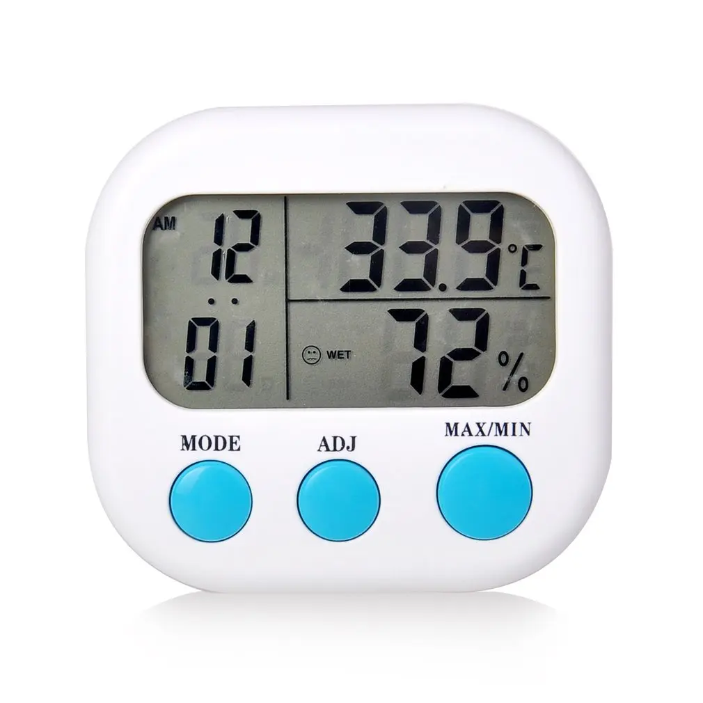 

Mini Electronic Thermometer Hygrometer Digital Temperature Humidity Monitor Ultra-thin Tester Bracket Portable Use